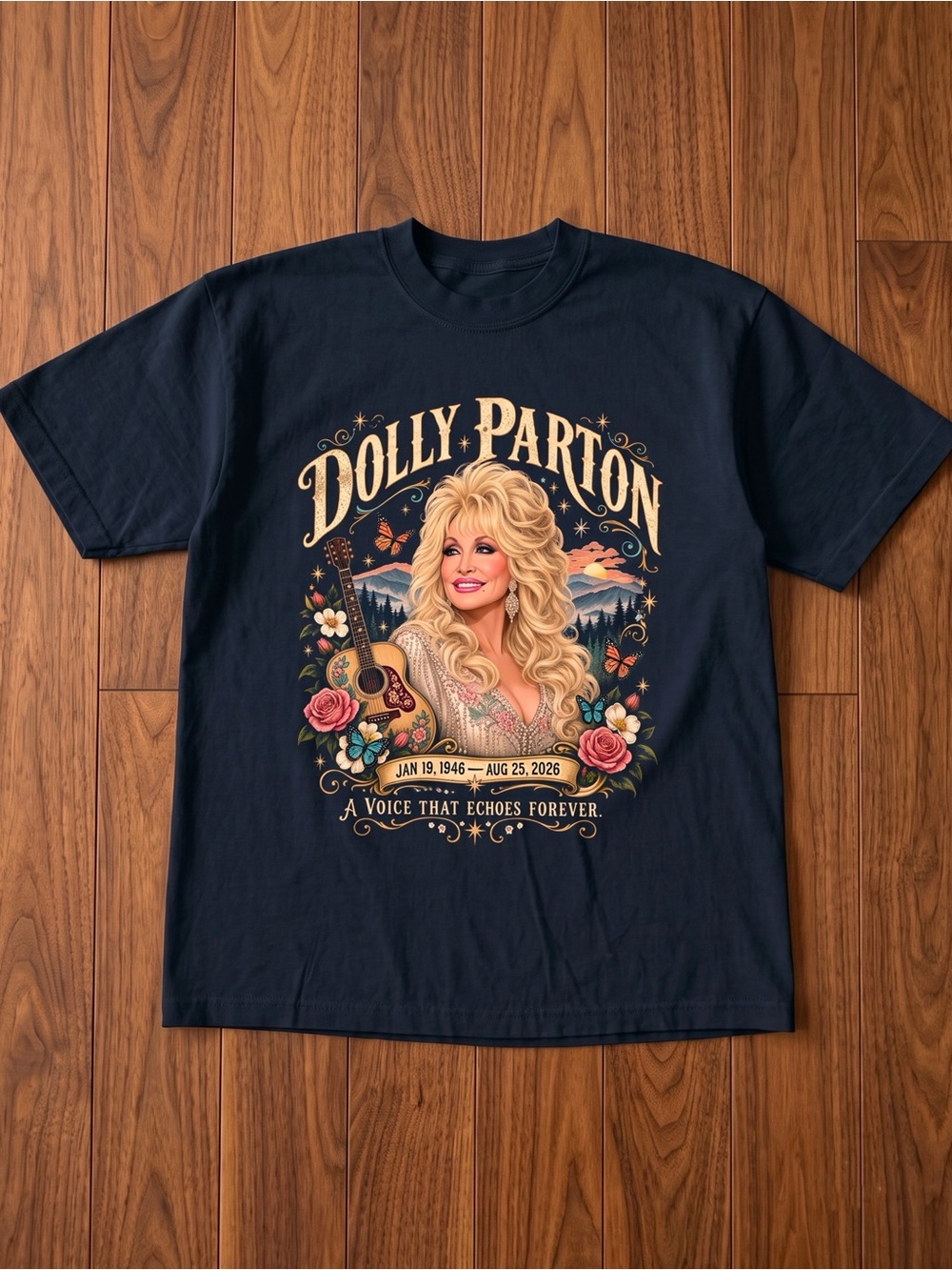 Gildan Black Dolly Parton Portrait Graphic Tee